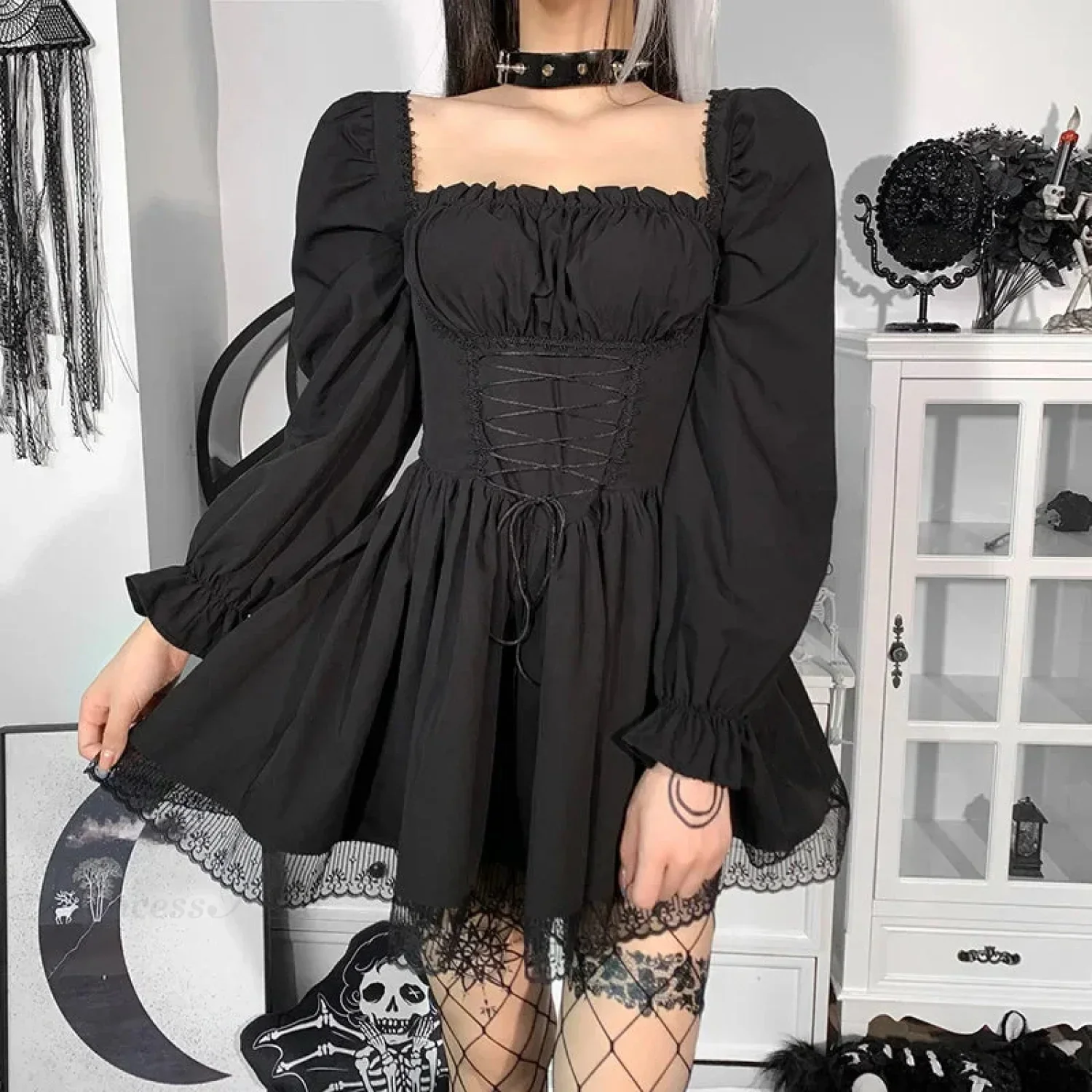 Ivory Lace Puff Small Dress - Image 6