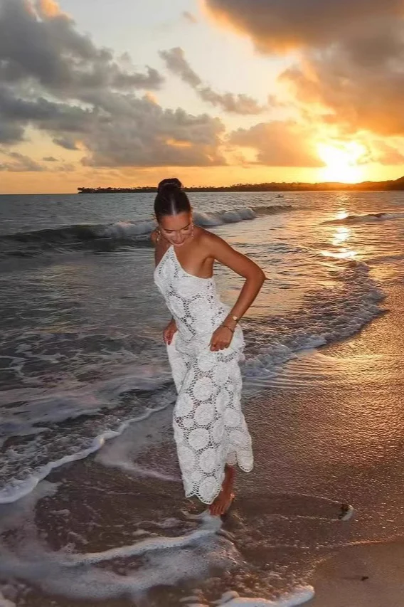 Jacquard Cutout Mermaid Bodycon Boho Dress - Image 2
