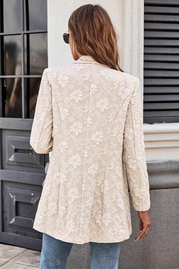 Jacquard Single Button Chic Blazer - Image 3