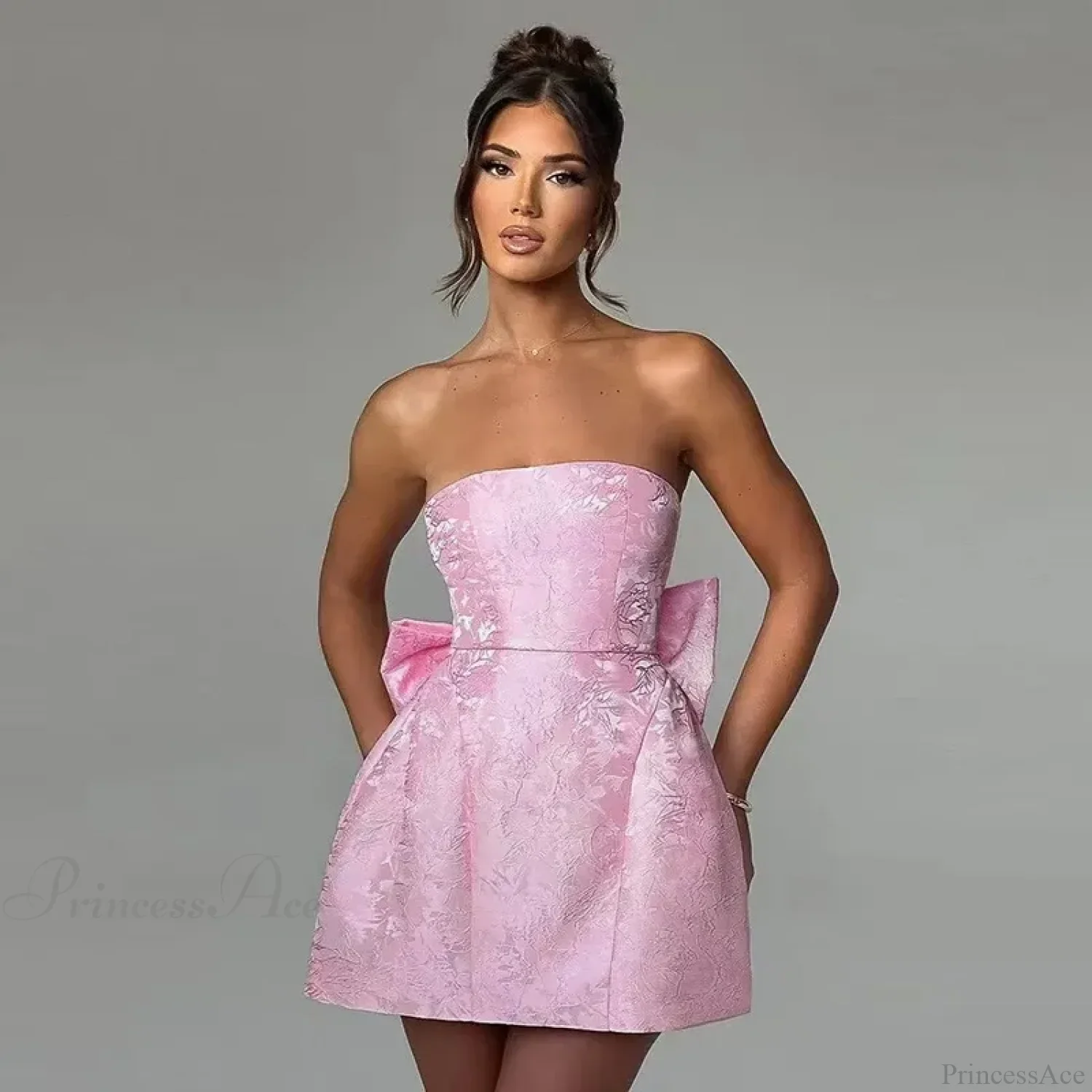 Jacquard Waist Wrap A-line Vacation Dress - Image 7