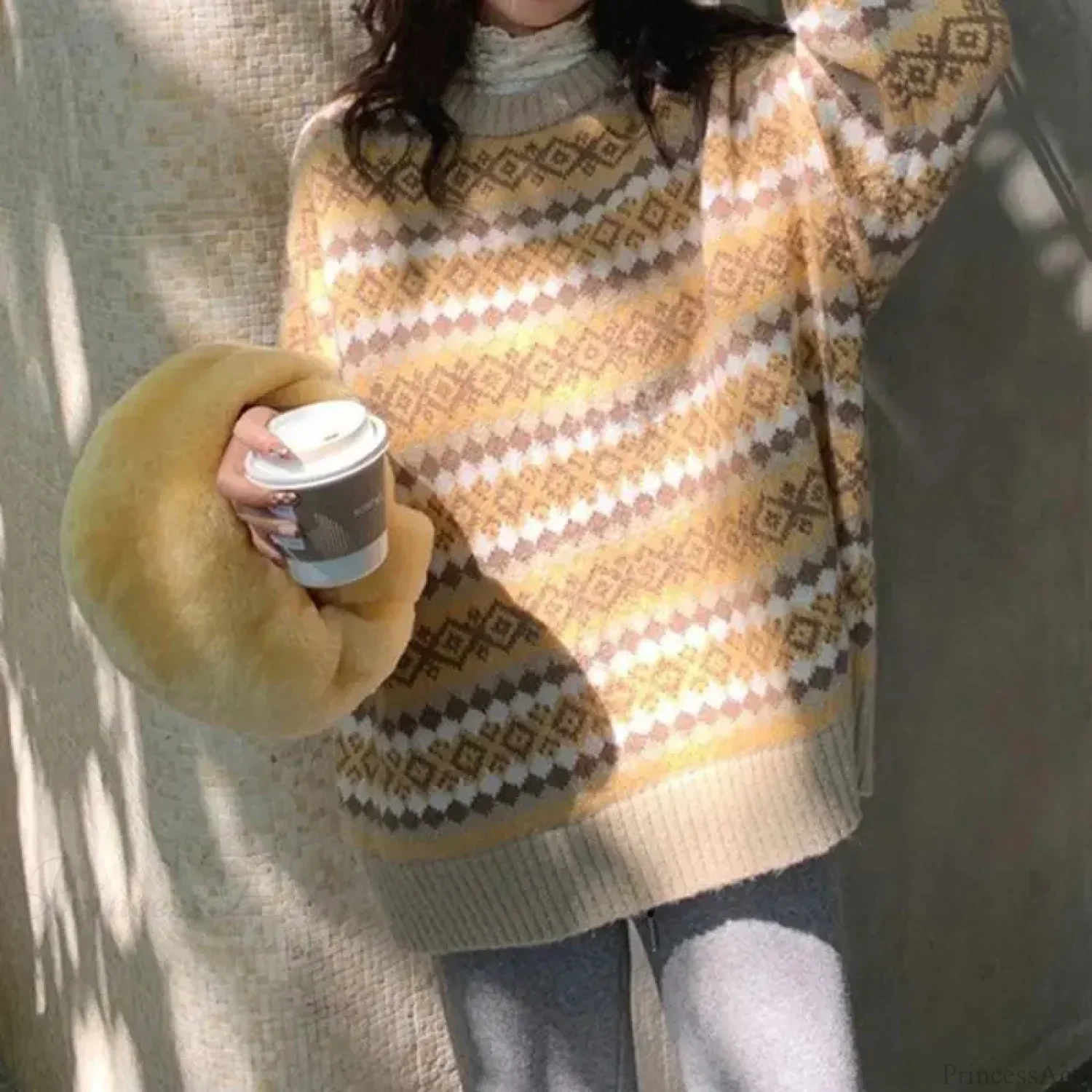 Japanese Retro Jacquard Striped High-end Sweater - Image 5