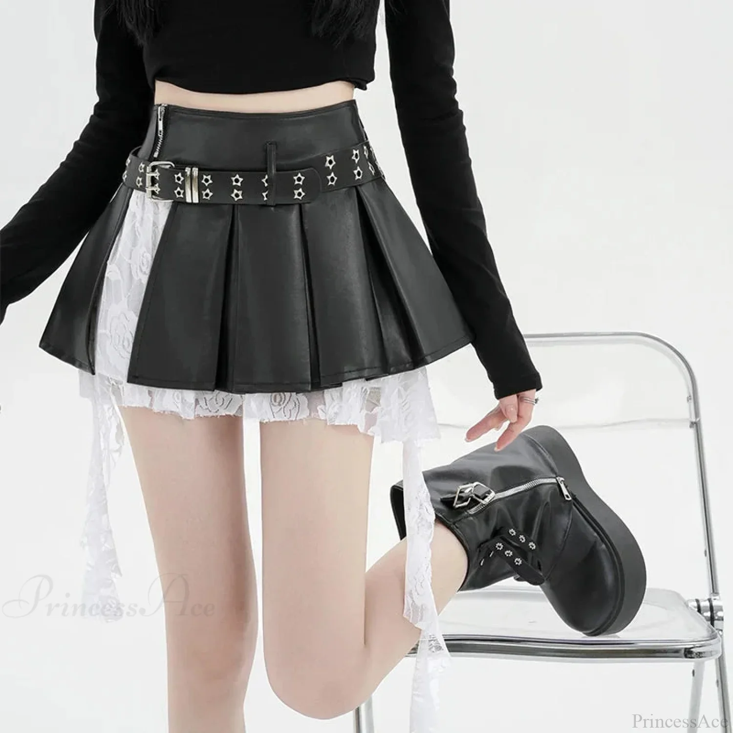 Joined Lace Border A-line Skirt
