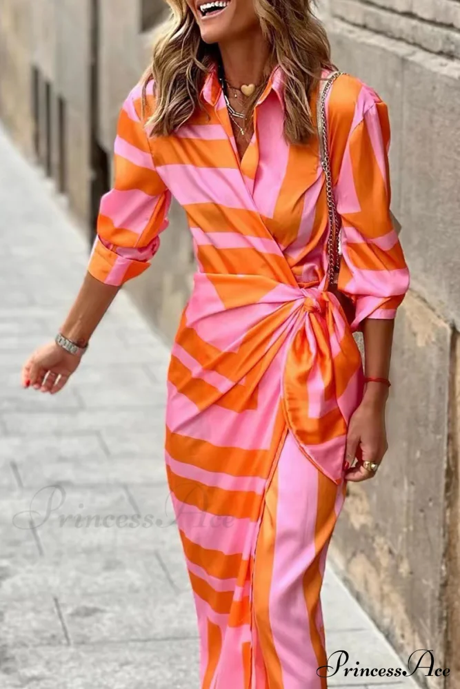 Joint Design Gown Fashion Neckline - Turndown Blouse 3 Split Colors