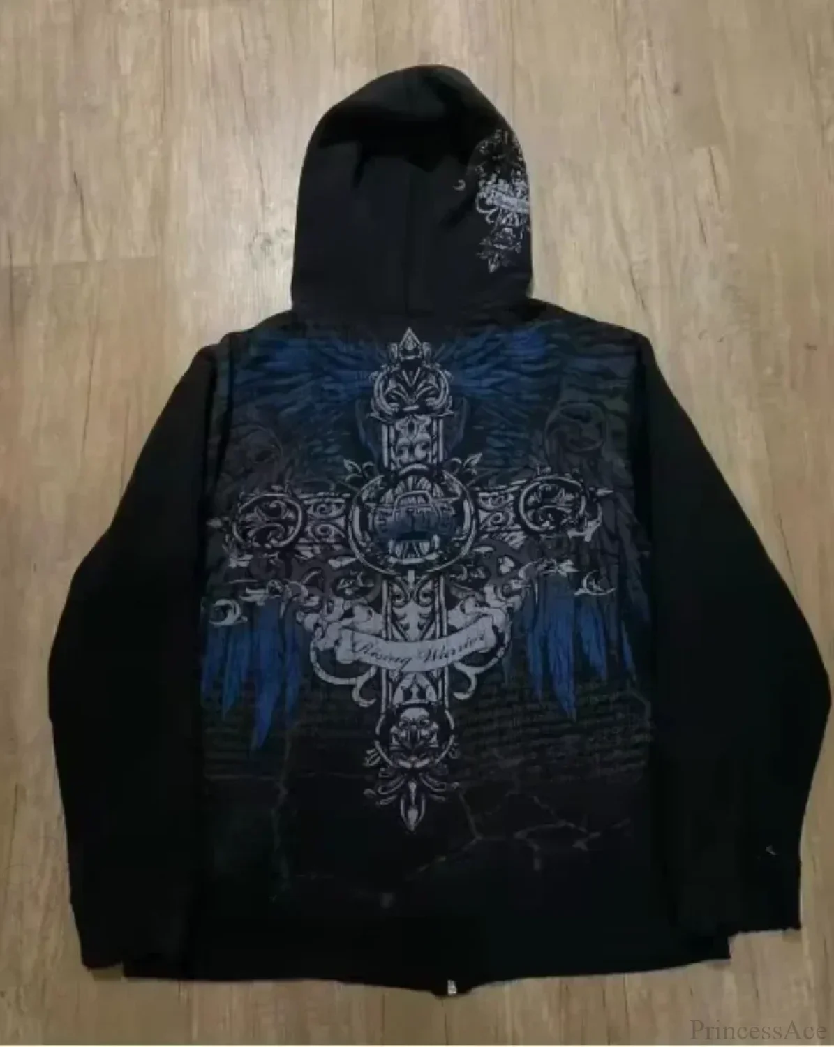 Joker Goth Print Fleece Zipper Hoodie - Image 2