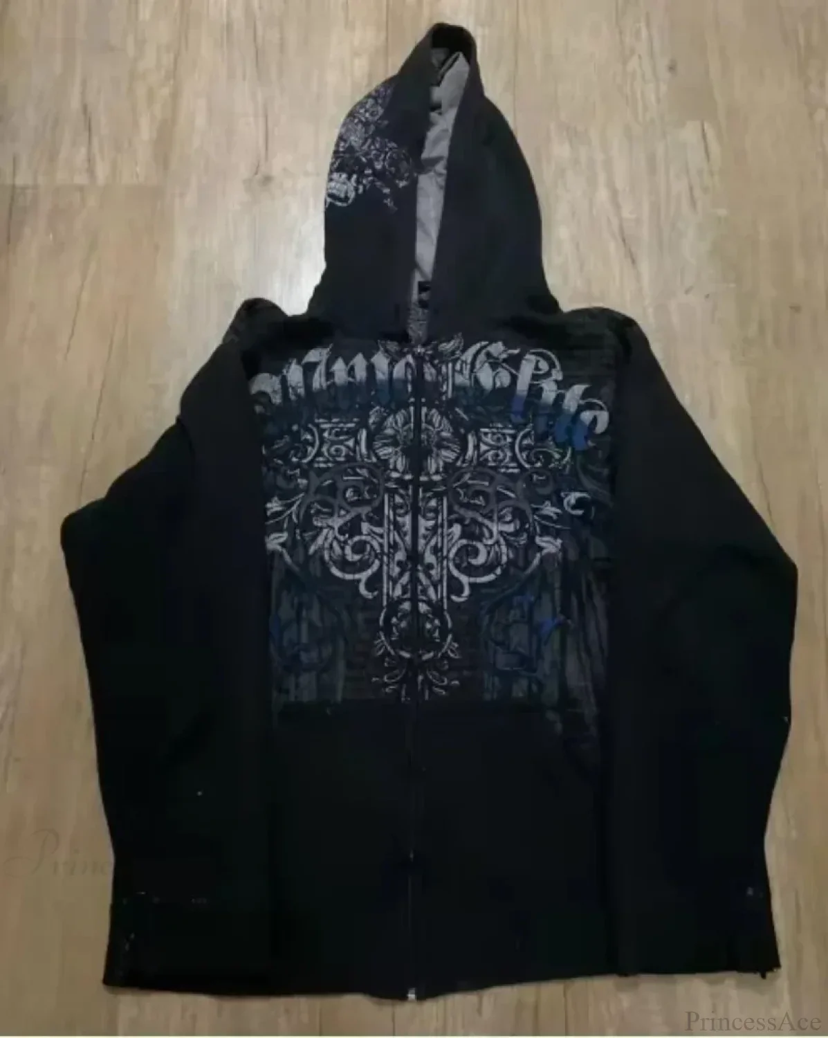 Joker Goth Print Fleece Zipper Hoodie - Image 3