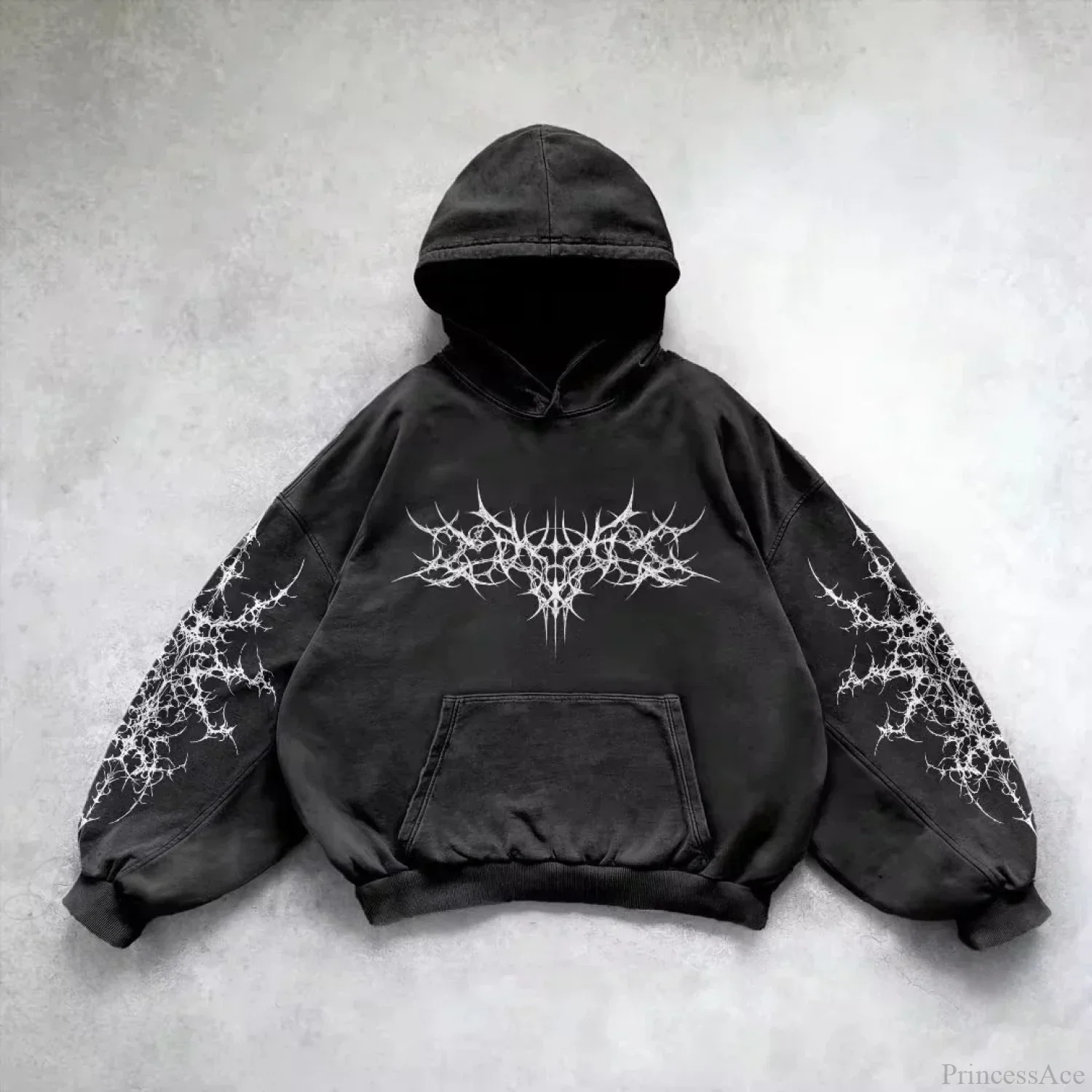 Joker Goth Print Fleece Zipper Hoodie - Image 8