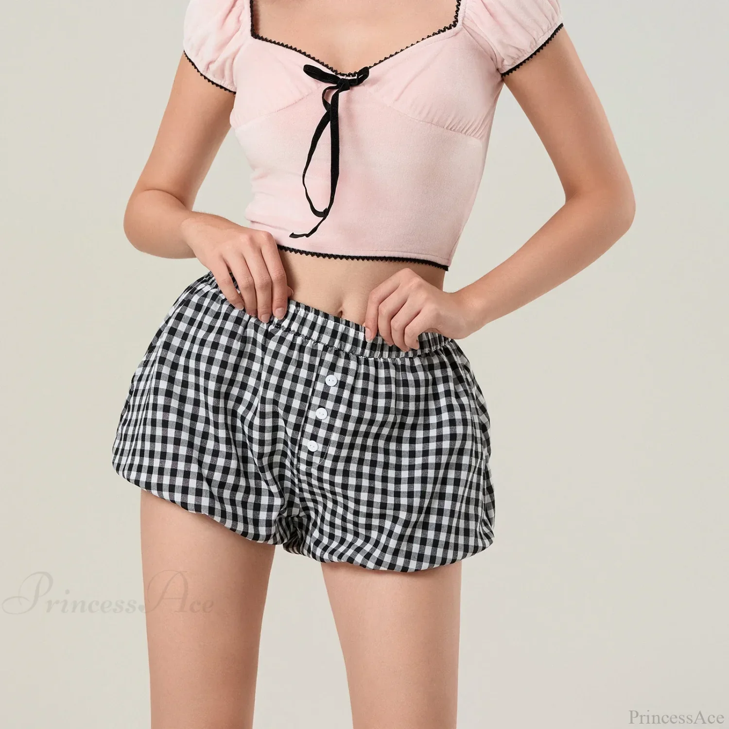Kawaii Plaid Pumpkin Lounge Short - Image 2