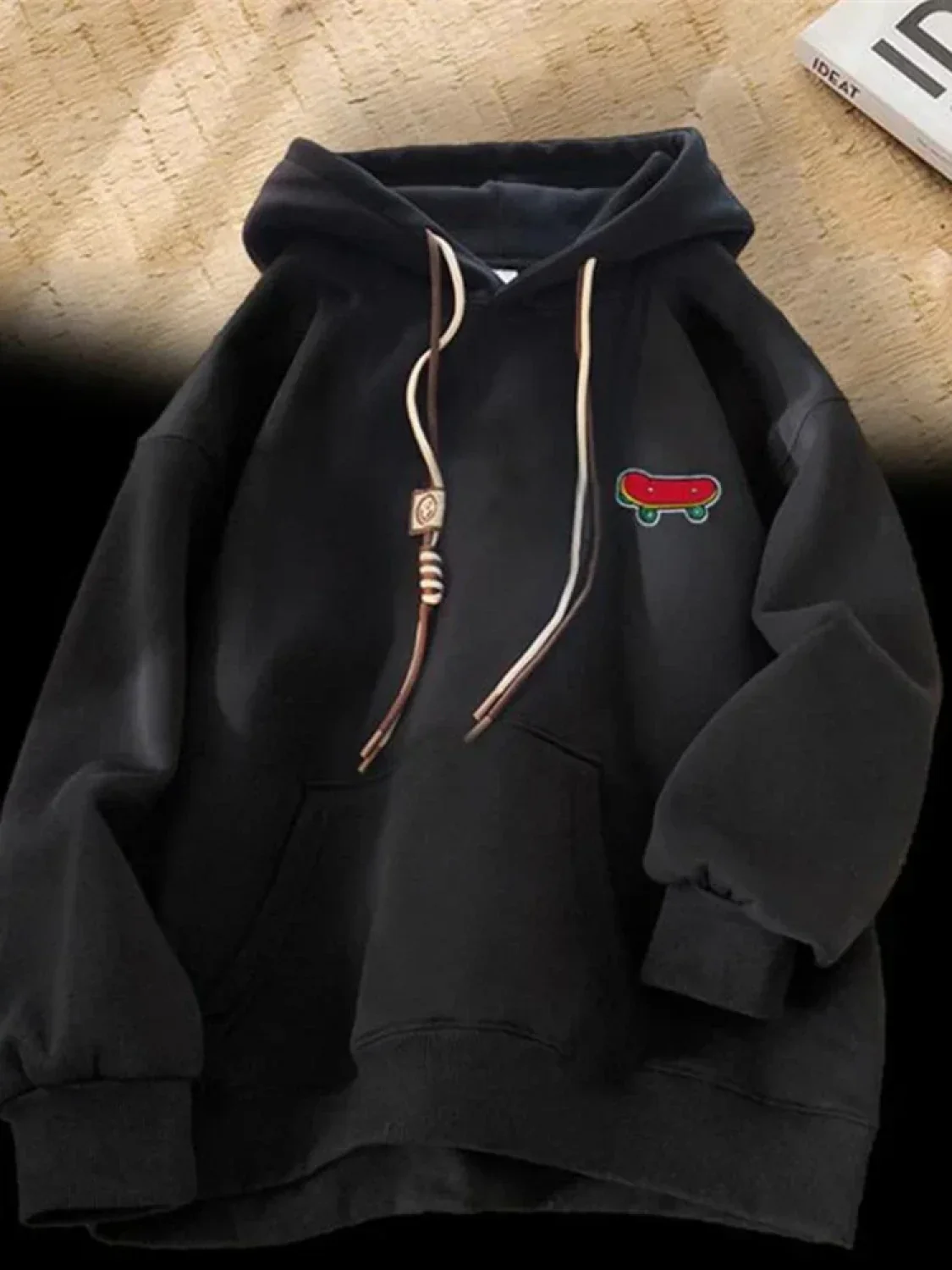 Kawaii Skateboard Graphic Cotton Fleece Hoodie - Image 8