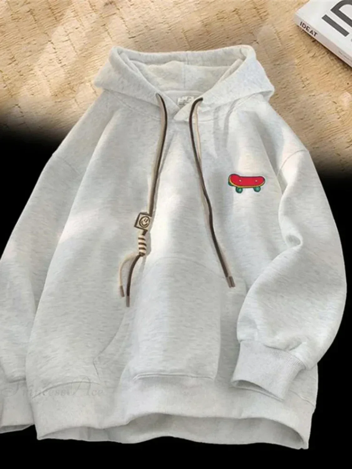 Kawaii Skateboard Graphic Cotton Fleece Hoodie - Image 9
