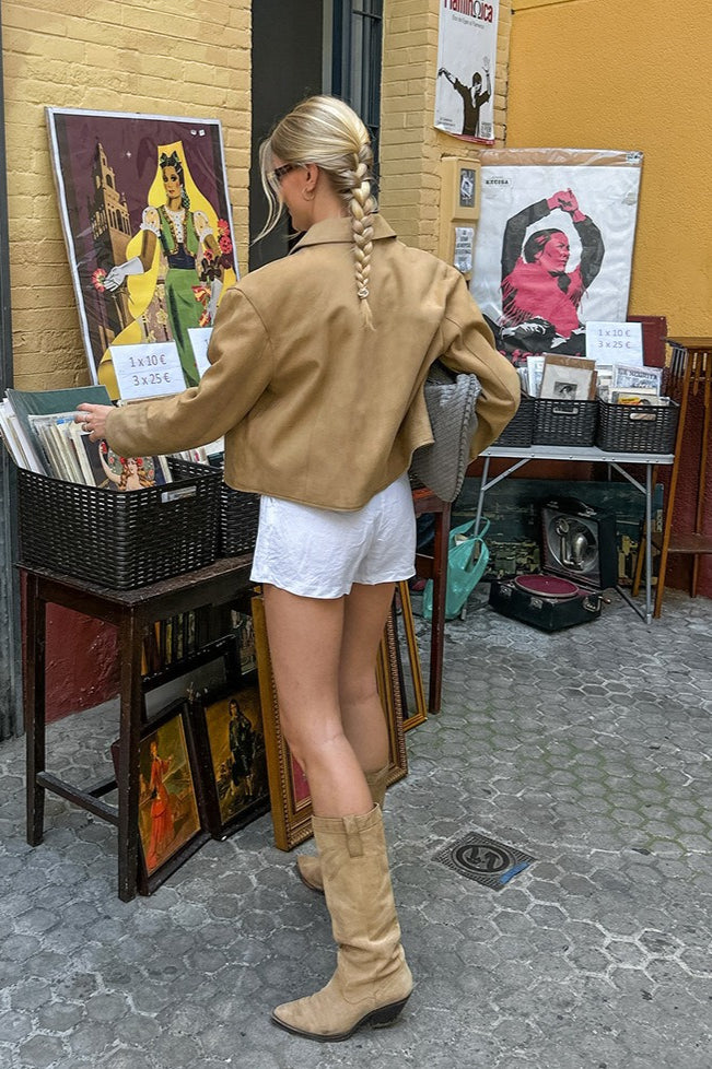 Khaki Suede Work Jacket - Image 3