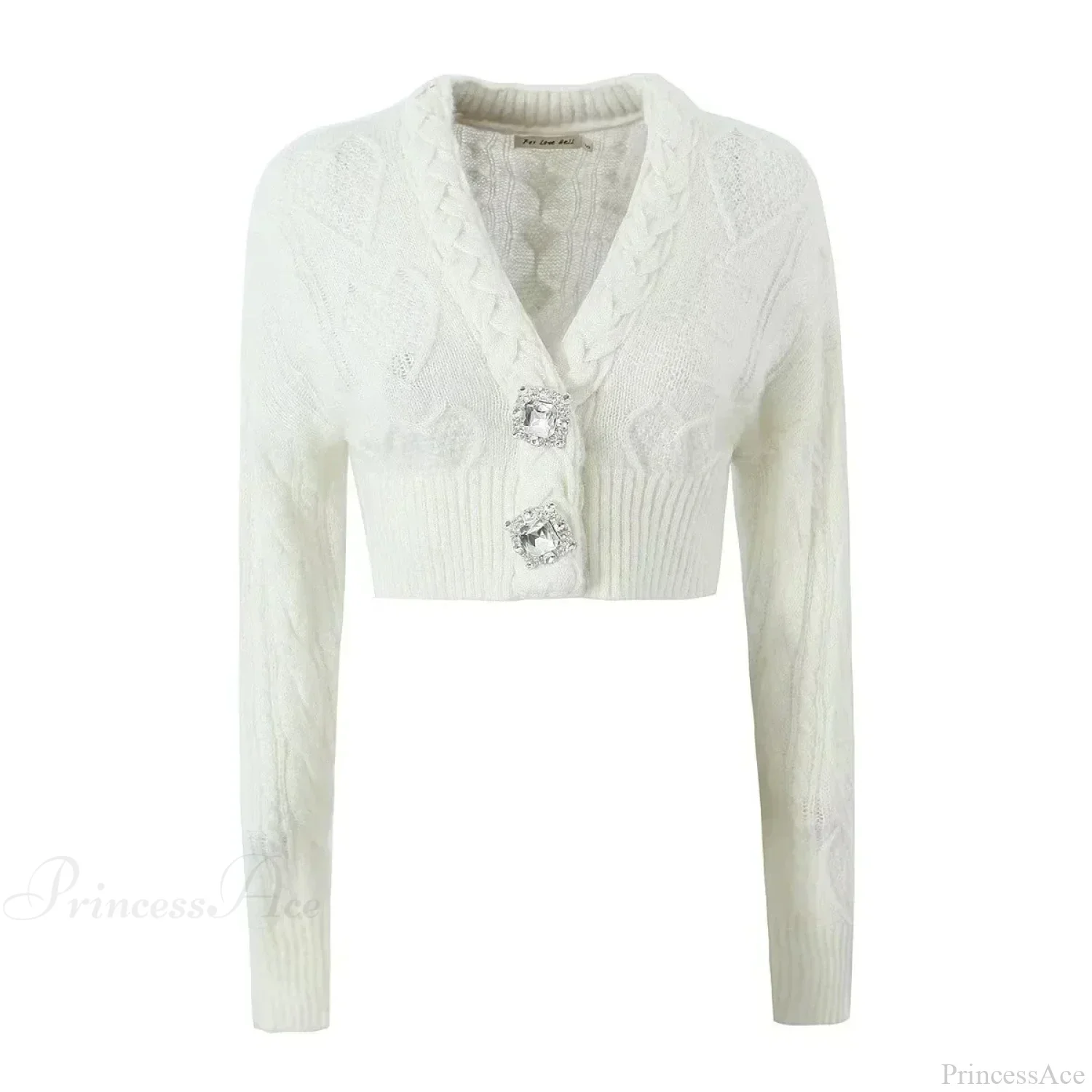 Knit Diamond Pink Cardigan - Image 7