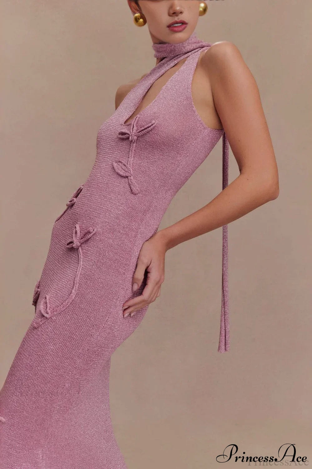 Knit Floral Ruffle Maxi Dress - Image 2