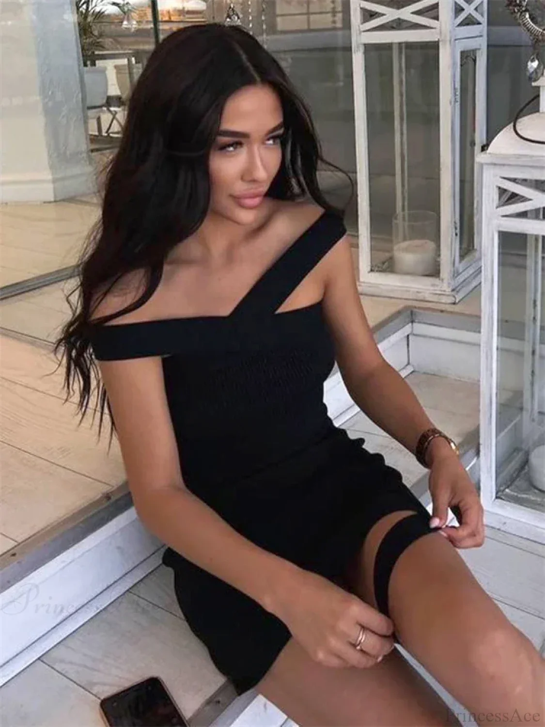 Knit Halter Bandage Mini Dress - Image 4