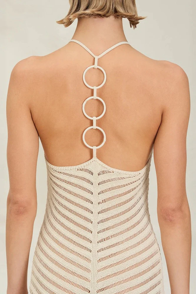 Knit Hollow Bodycon High Waist Boho Dress - Image 8