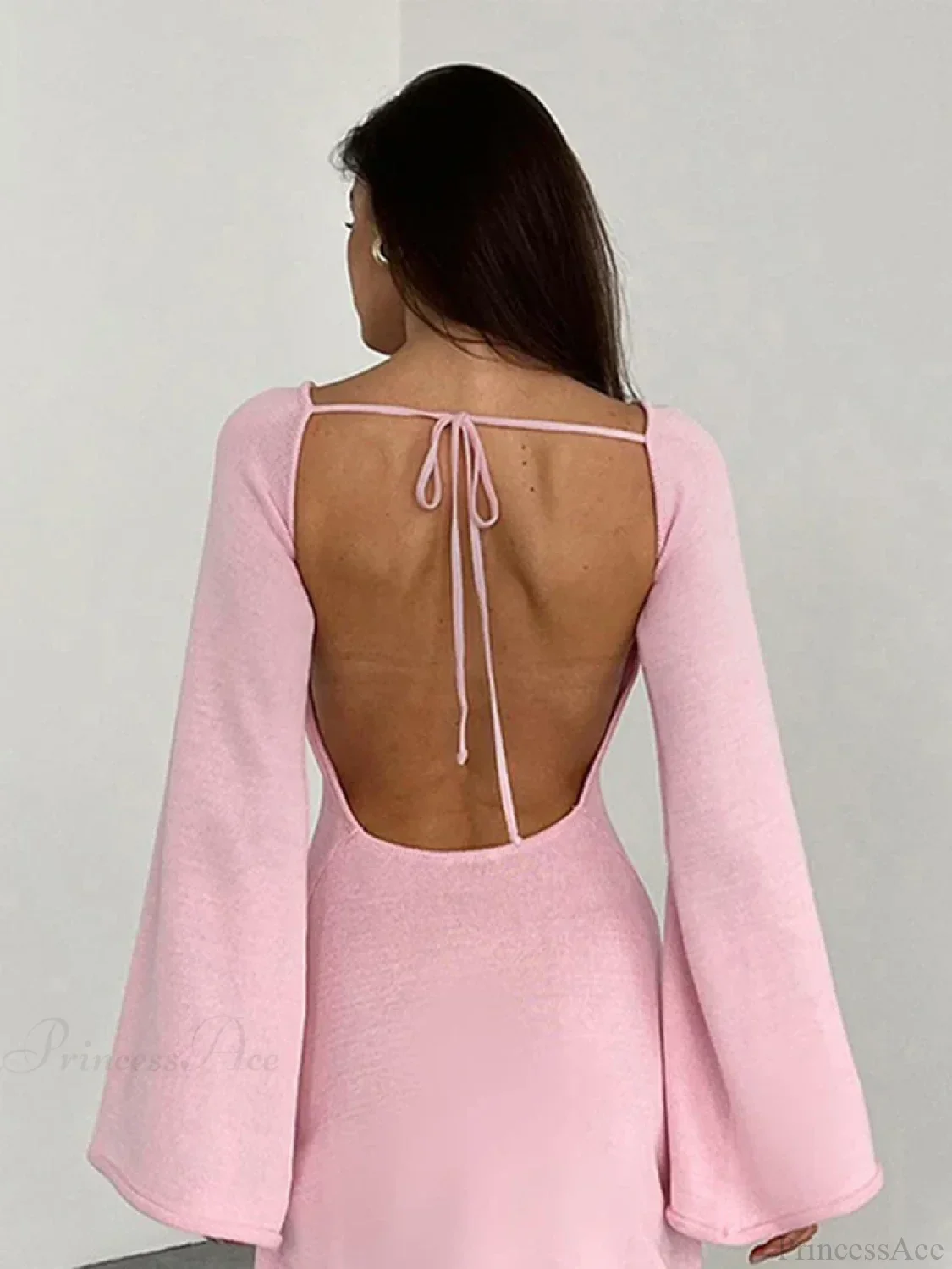 Knitted Backless Lace Up Bikini Cover Up - Image 10
