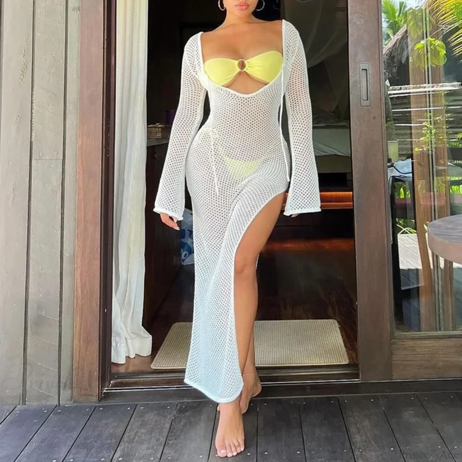 Knitted Cover Up Beach Bikini Set - Image 3