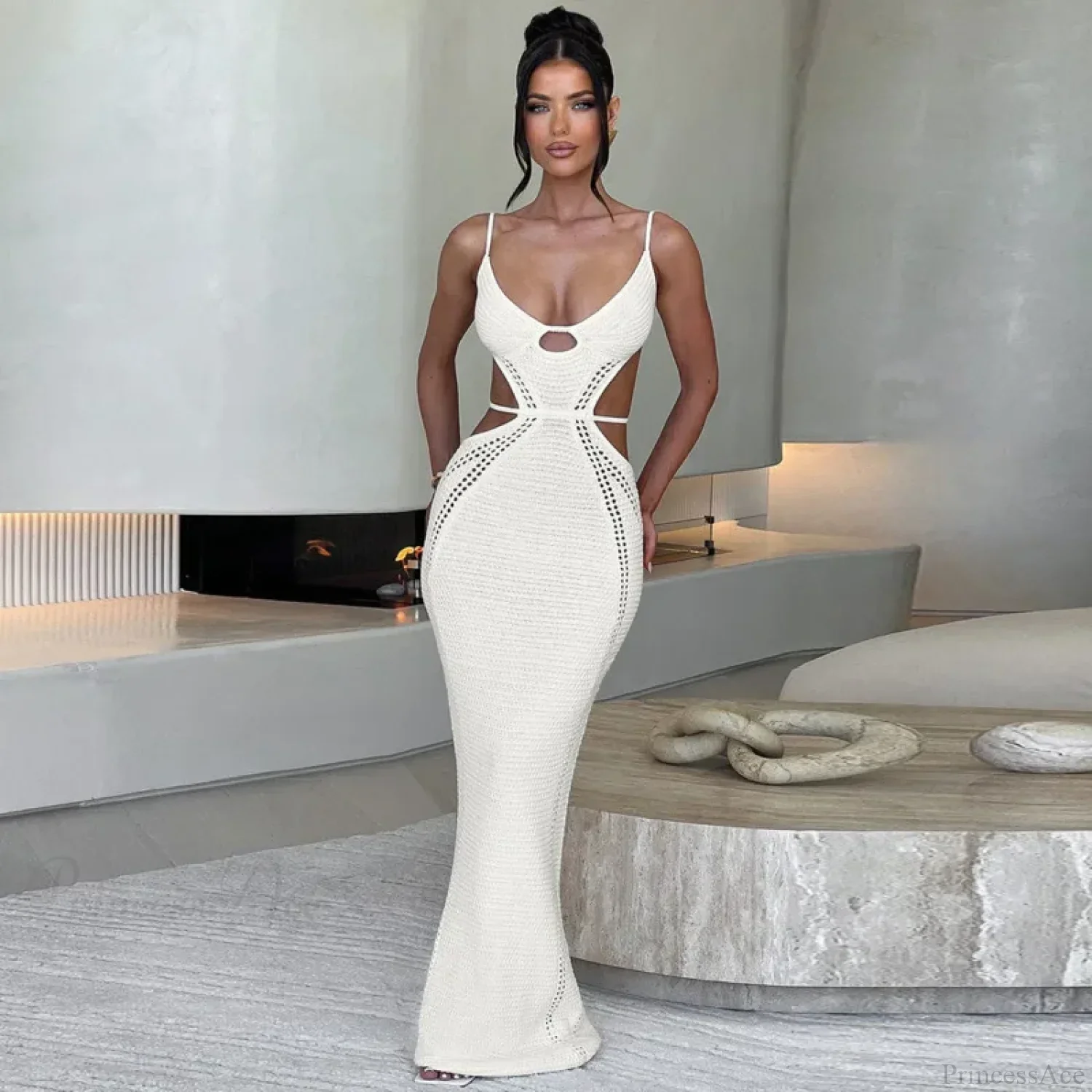 Knitted Elegant Maxi Vacation Dress - Image 4