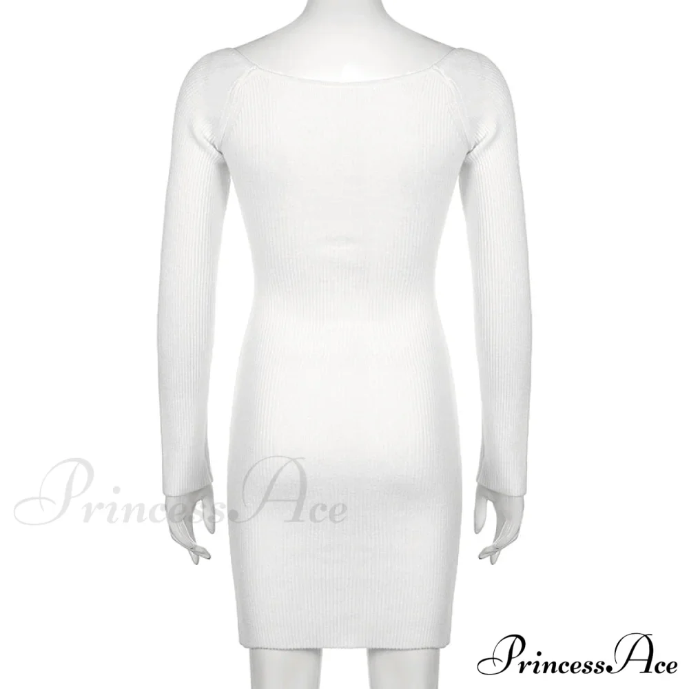 Knitted Sleeves Gown and Women Long Sweater Shoulder Off with Design - Image 14