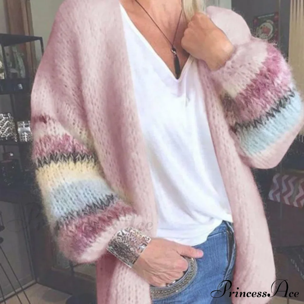 Knitted Striped Cardigan - Image 3