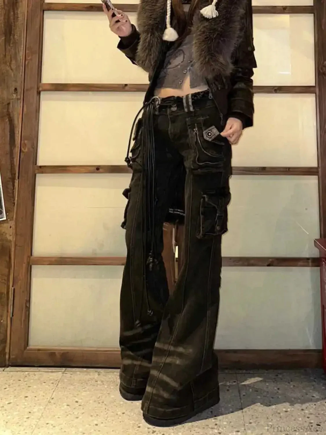 Korean Mysterious Grunge Cargo Pant - Image 2