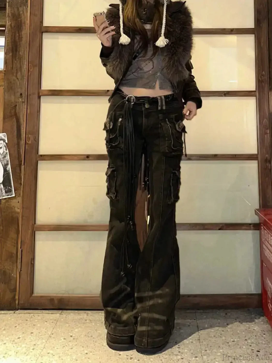 Korean Mysterious Grunge Cargo Pant - Image 4