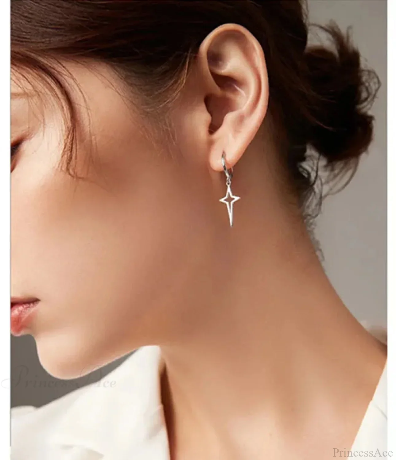 Korean Style Cross Uneven Drop Earring - Image 2