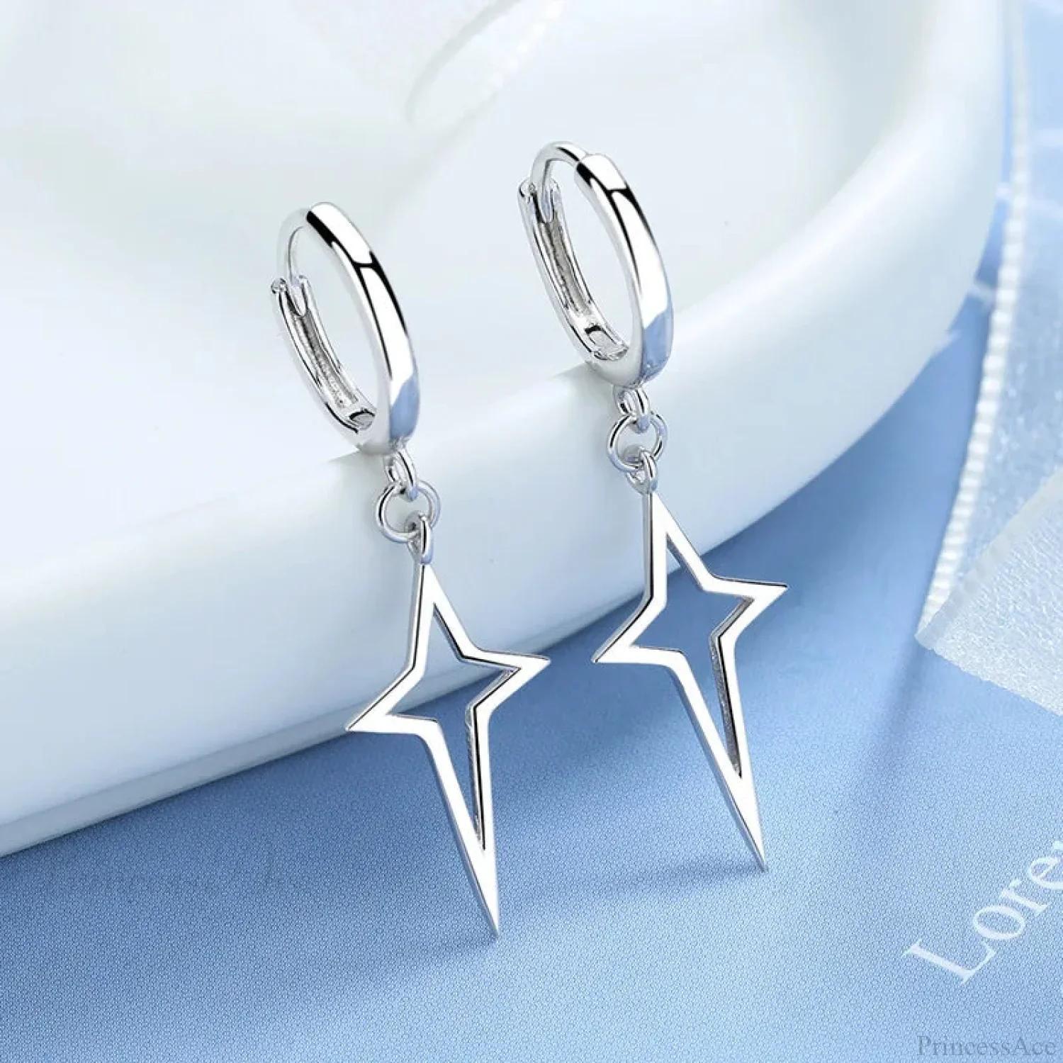 Korean Style Cross Uneven Drop Earring - Image 5