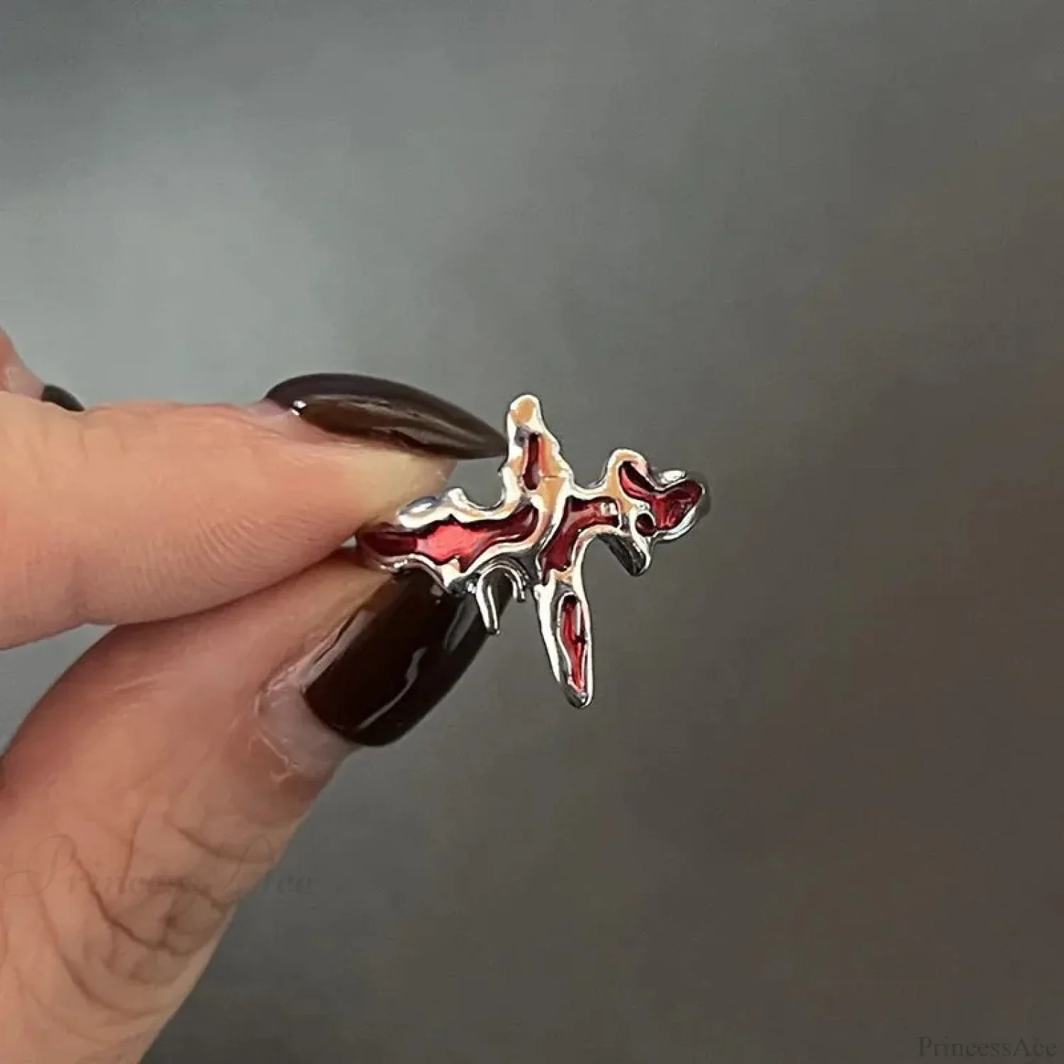 Kpop Dark Geometric Gothic Star Ring - Image 15