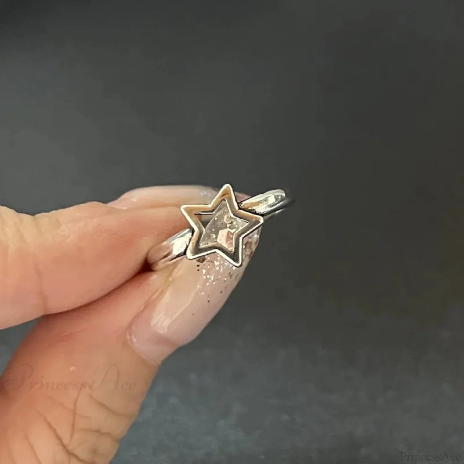 Kpop Dark Geometric Gothic Star Ring - Image 17