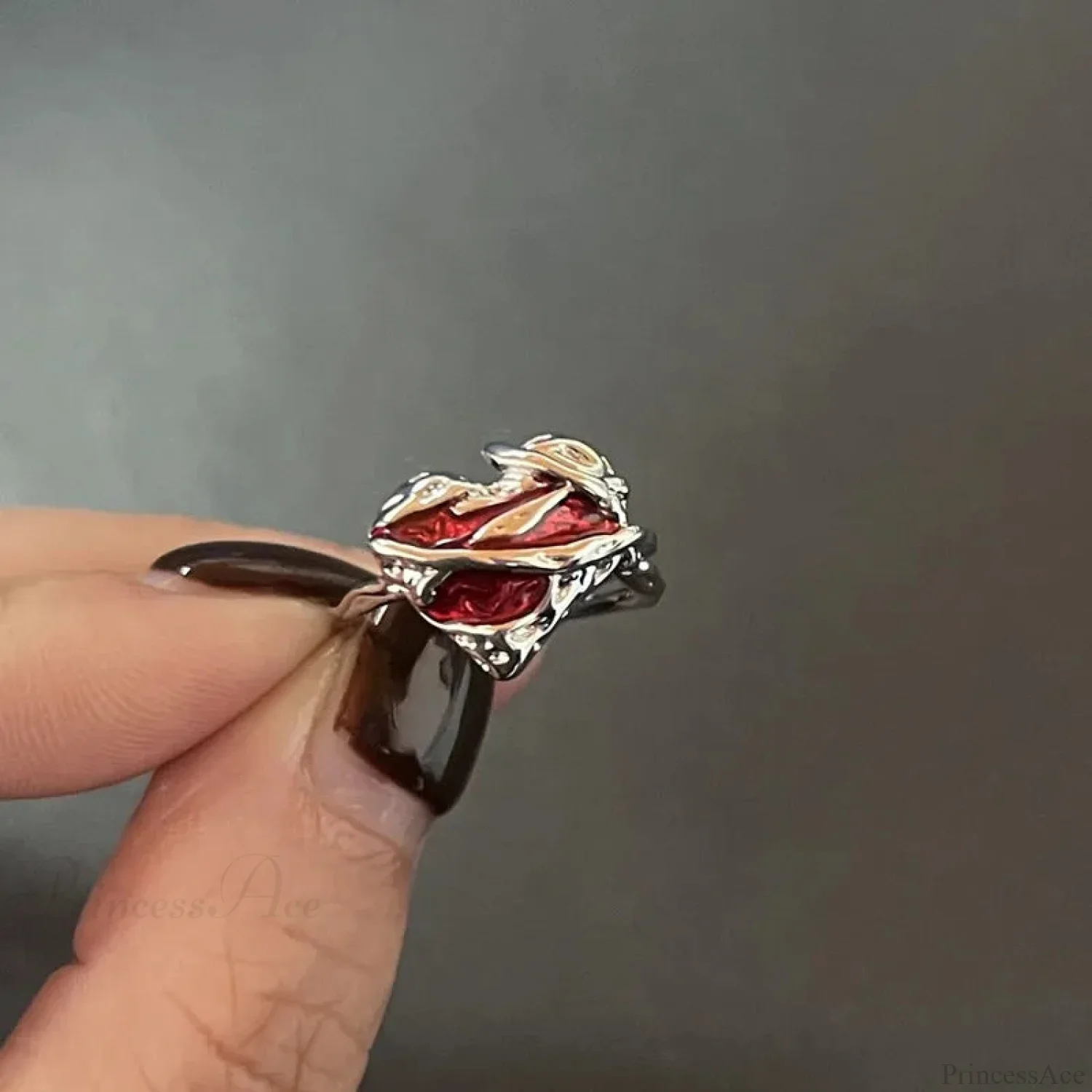 Kpop Dark Geometric Gothic Star Ring - Image 18