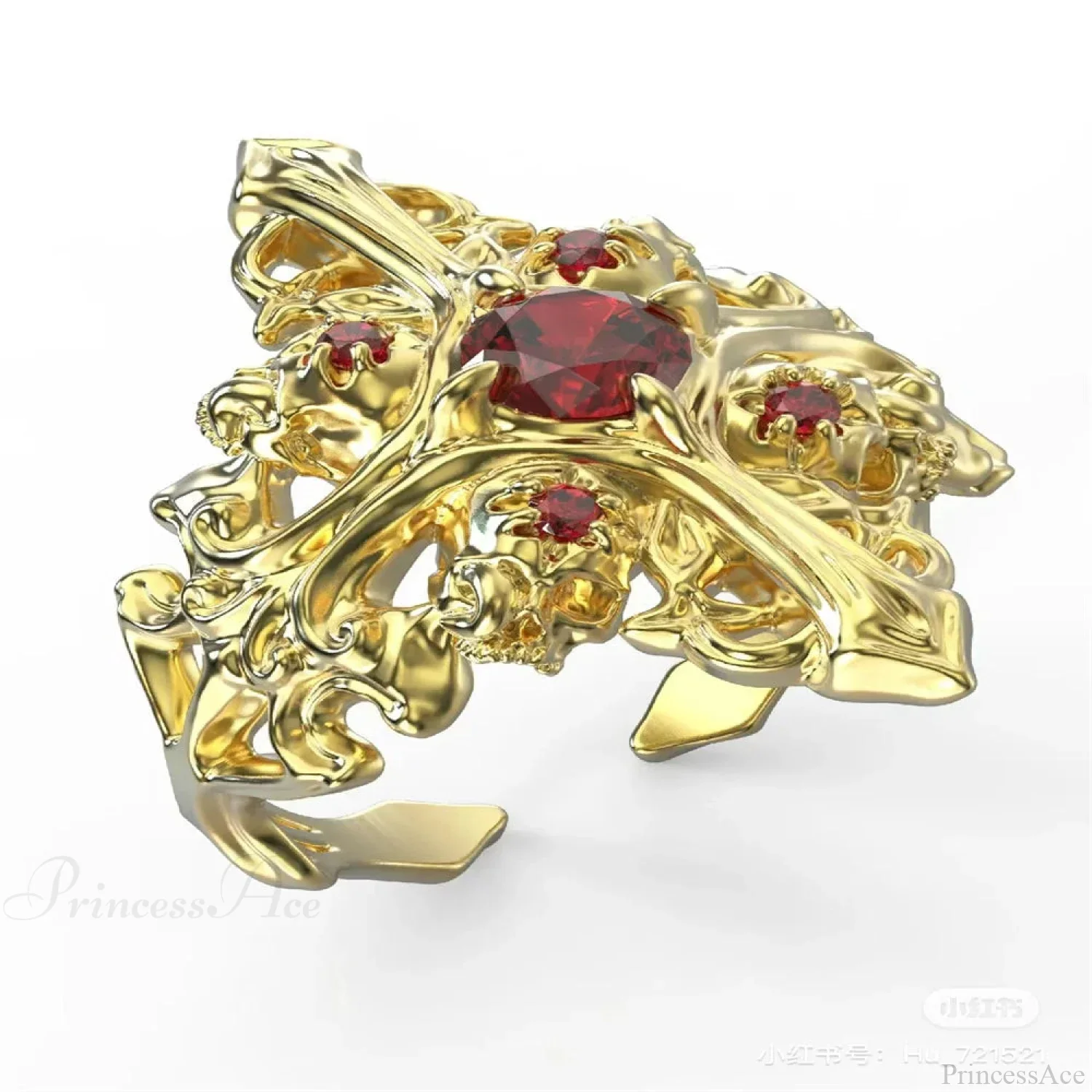 Kpop Y2K Crystal Heart Changeable Gothic Ring - Image 10