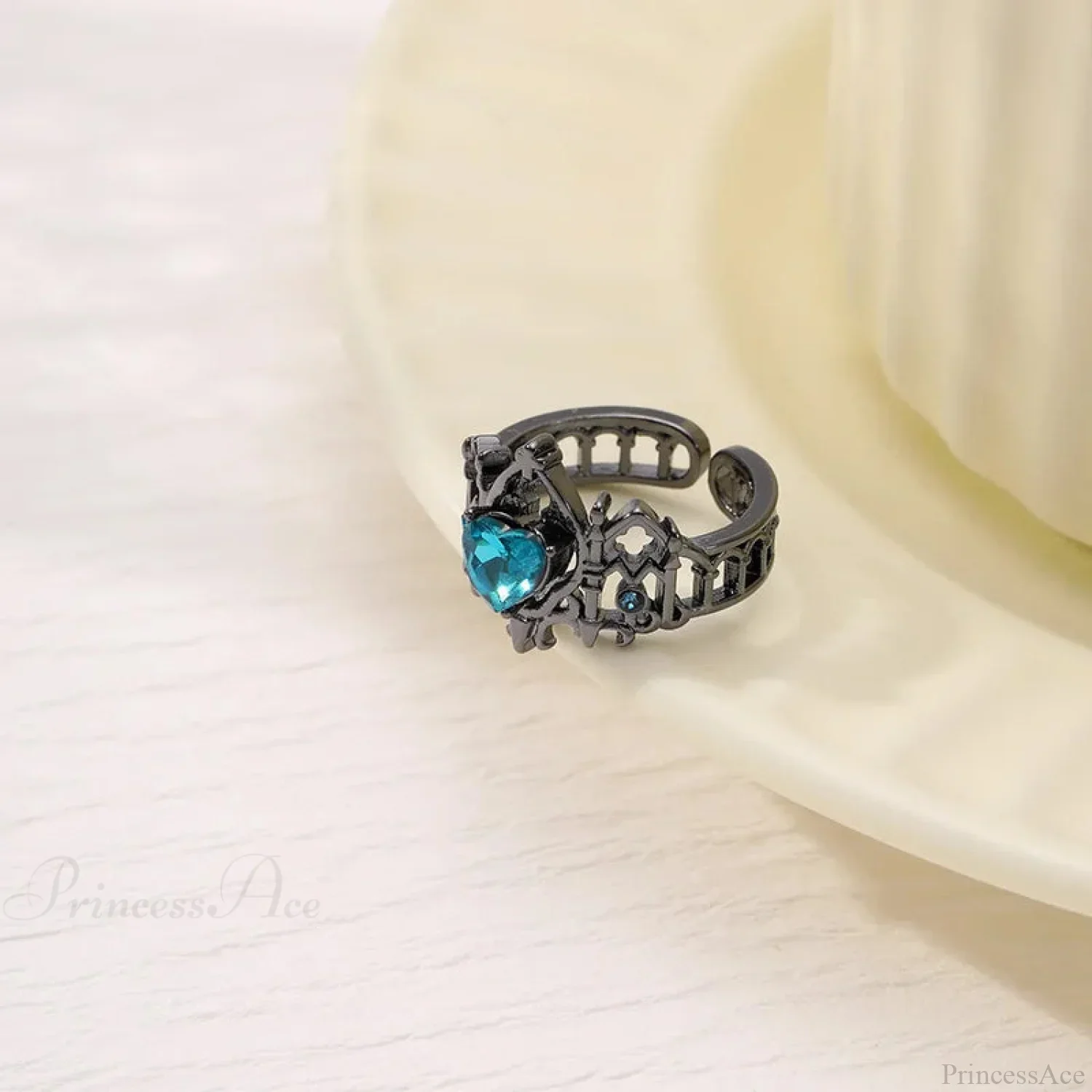 Kpop Y2K Crystal Heart Changeable Gothic Ring - Image 7