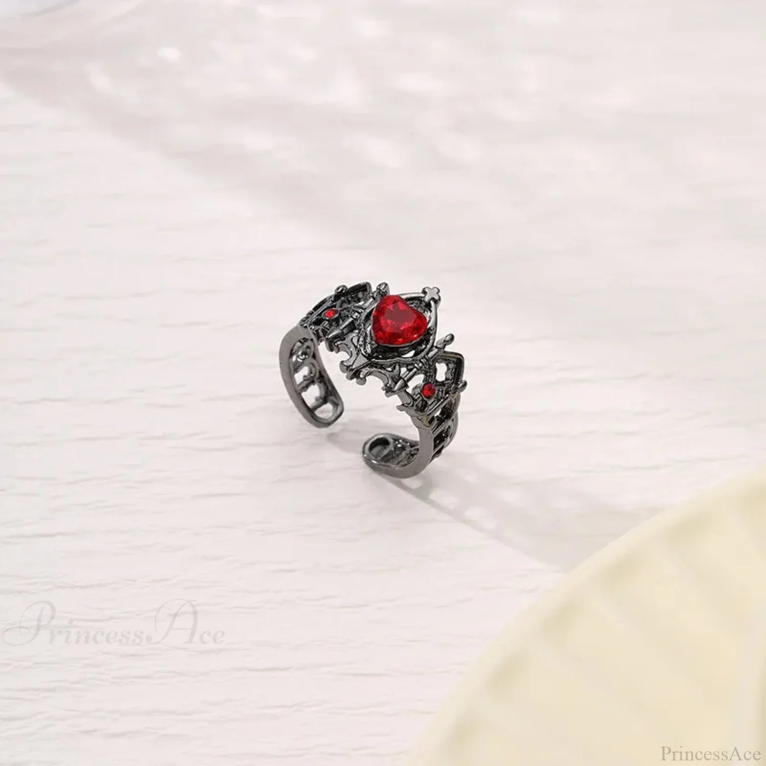 Kpop Y2K Crystal Heart Changeable Gothic Ring - Image 8