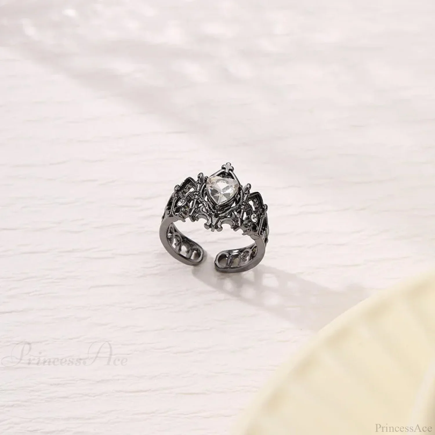 Kpop Y2K Crystal Heart Changeable Gothic Ring - Image 9