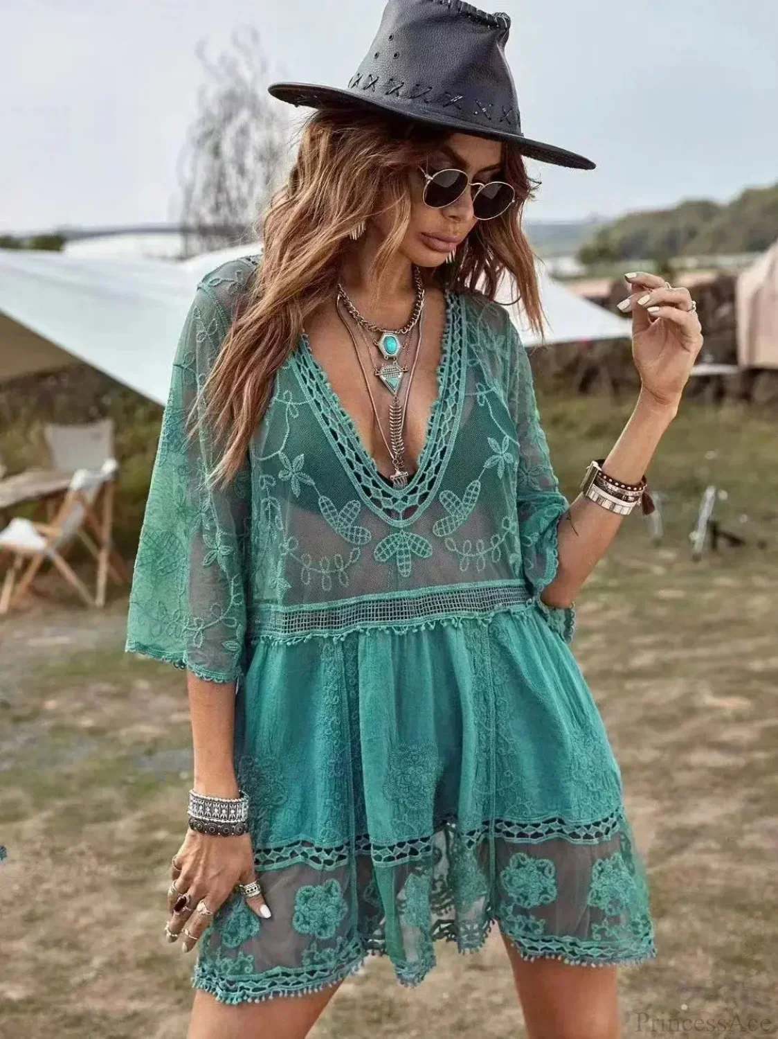 Lace Bikini Cover Up Beach Dress - Image 7