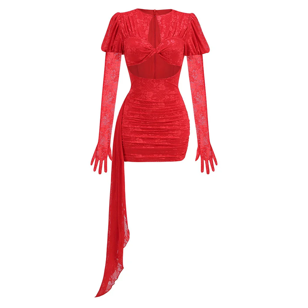 Lace Bodycon Mini Party Dress - Image 6