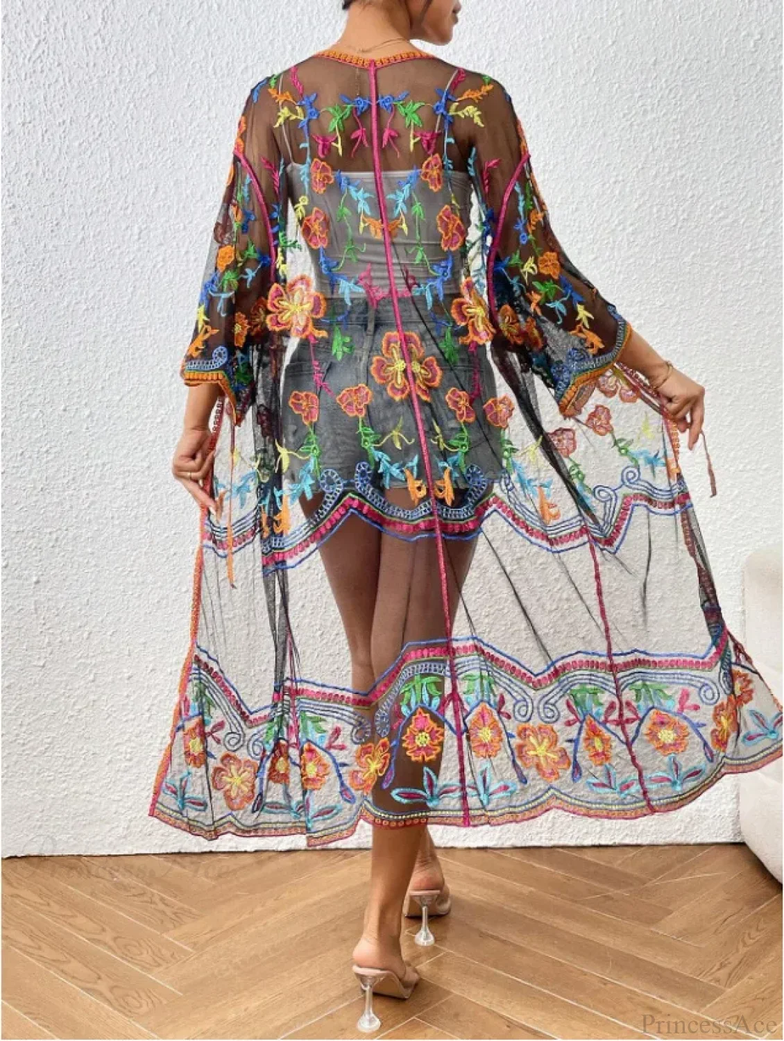 Lace Boho Bikini Beach Cover up Women Dresses Summer - Image 2