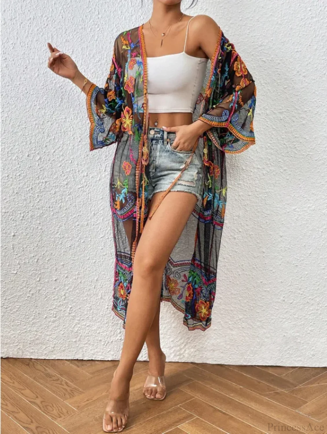 Lace Boho Bikini Beach Cover up Women Dresses Summer - Image 4