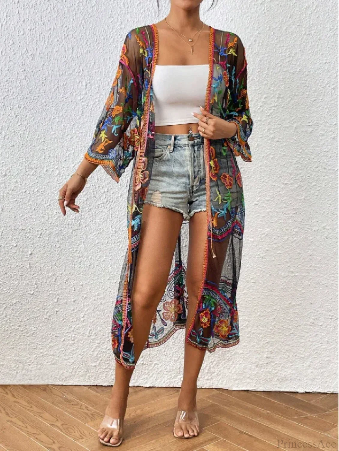 Lace Boho Bikini Beach Cover up Women Dresses Summer - Image 6