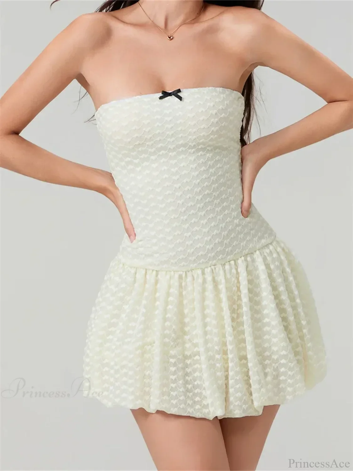 Lace Bow Off-Shoulder Mini Dress - Image 4