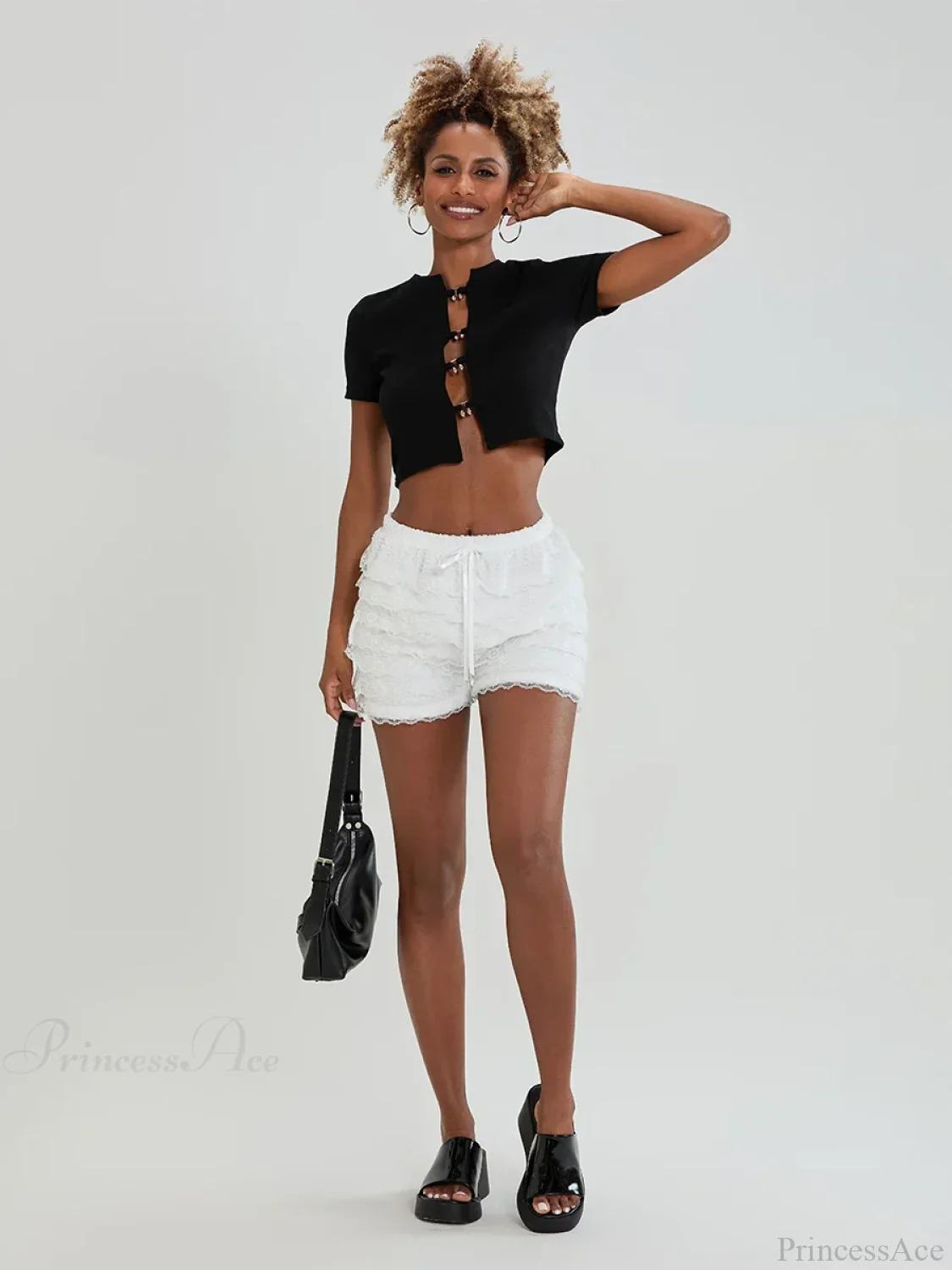 Lace Bow Tiered Bloomer Short - Image 2