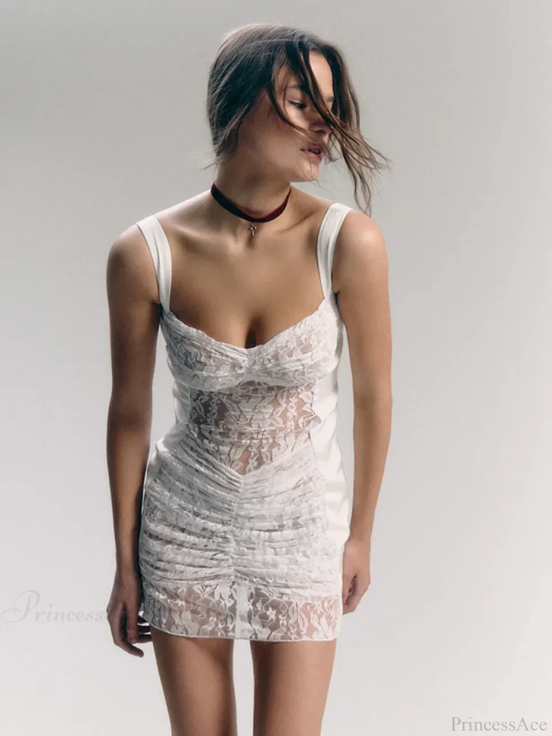 Lace Camisole Double-Layer Mini Dress - Image 7