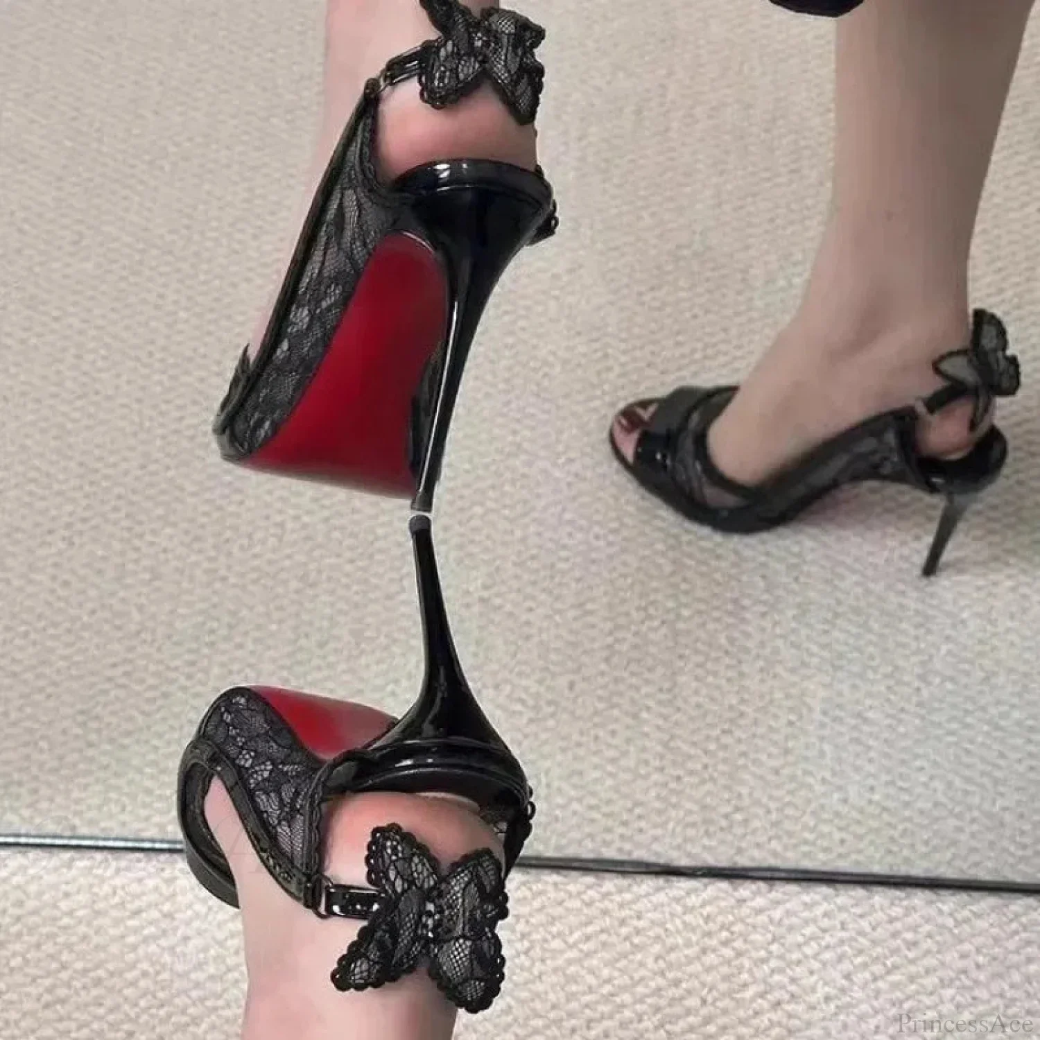 Lace Fish Mouth Gothic Tall Heel - Image 3
