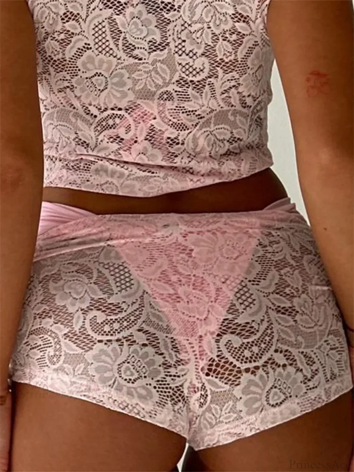 Lace Floral Bikini Cover-Up Short - Image 2