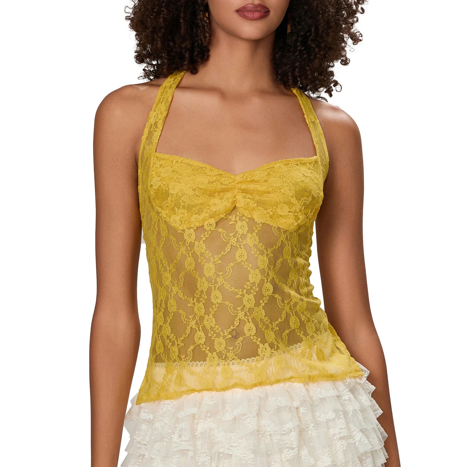 Lace Halter Tie-Up Crop Top - Image 12