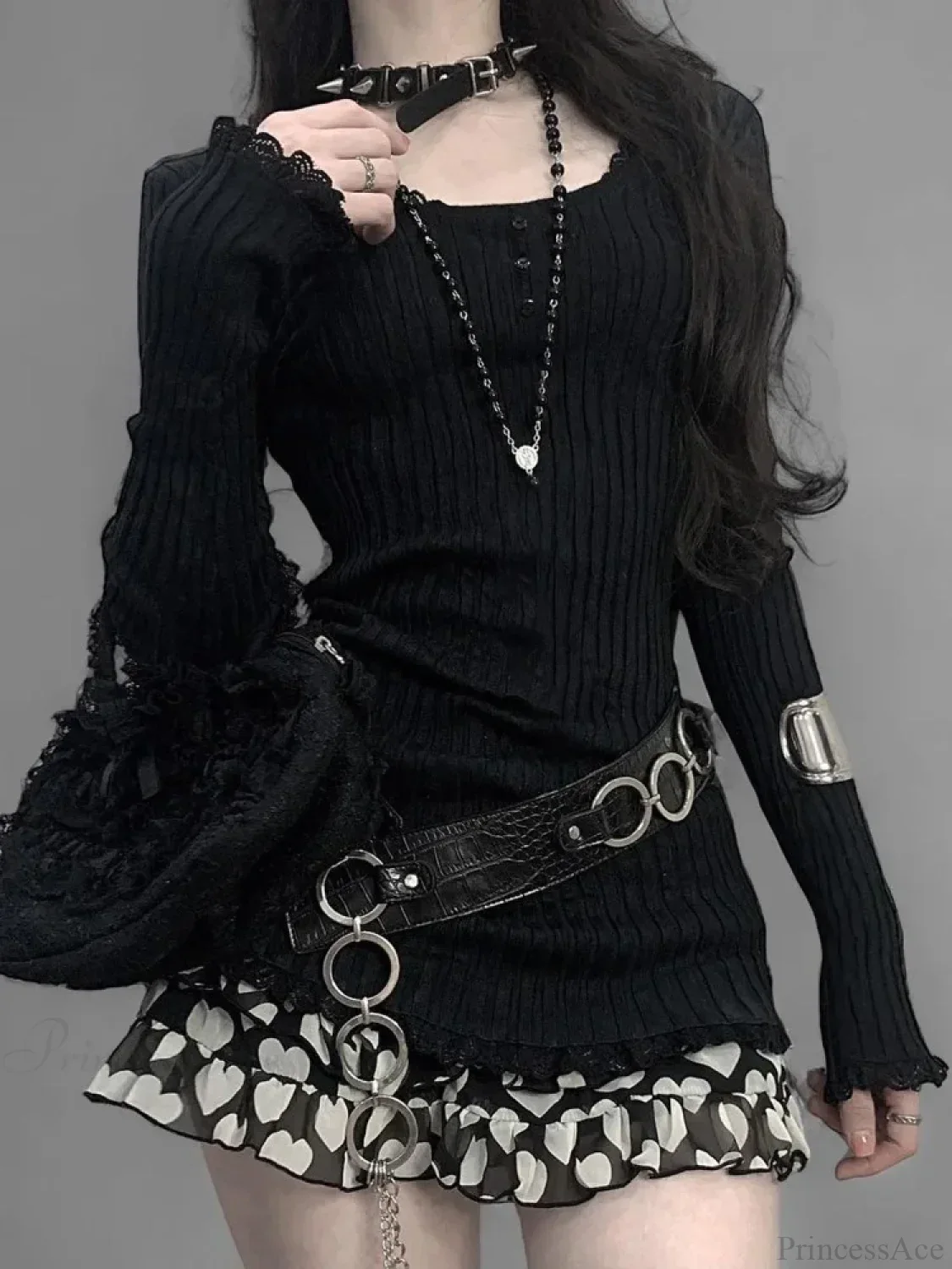 Lace O-neck Knit Top - Image 4