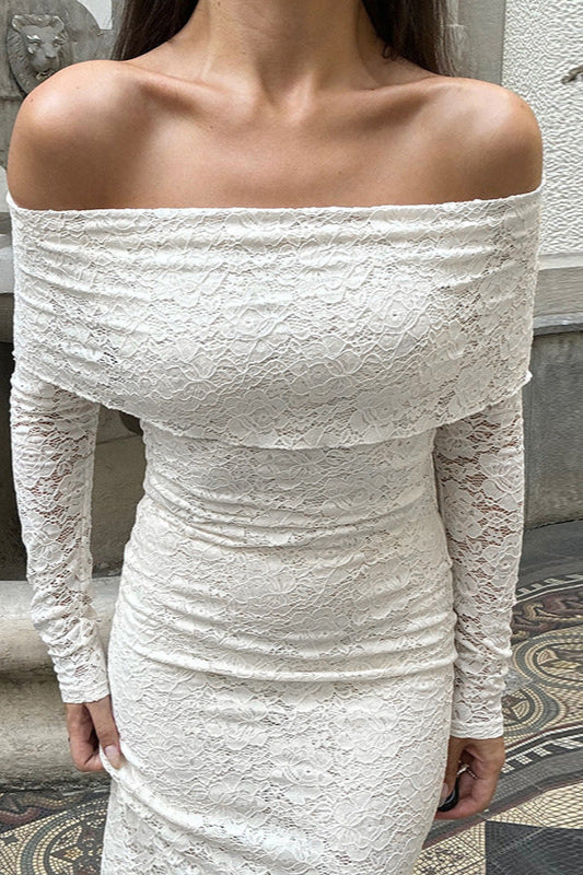 Lace Off-Shoulder Bodycon Maxi Dress - Image 5