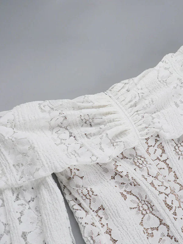 Lace Off-Shoulder Sexy Bodycon Mini Party Dress - Image 9