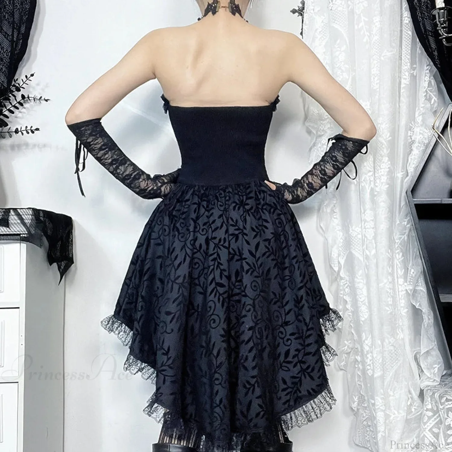 Lace Patchwork Corset Mini Dress - Image 2