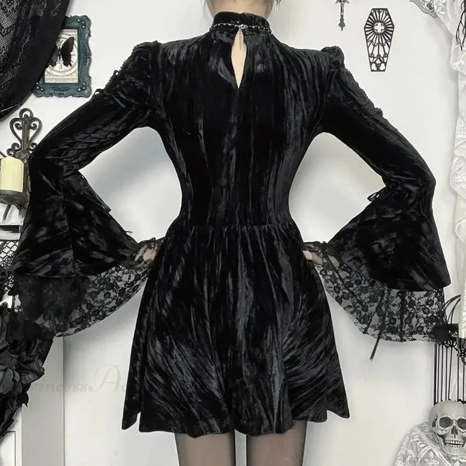 Lace Patchwork Flare Mini Dress - Image 4